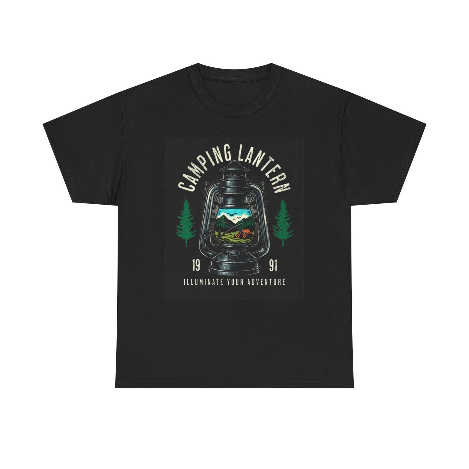 

Camping Lantern Graphic T Shirt Mens Womens Tees Top Outdoors Unisex Heavy Cotton Tee S