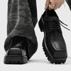 Men's Black Leather Shoes Classic Designer Style Work Fashion Party Outdoor Trendy Street Autumn/Winter 38-46 Thick Soled Boots
