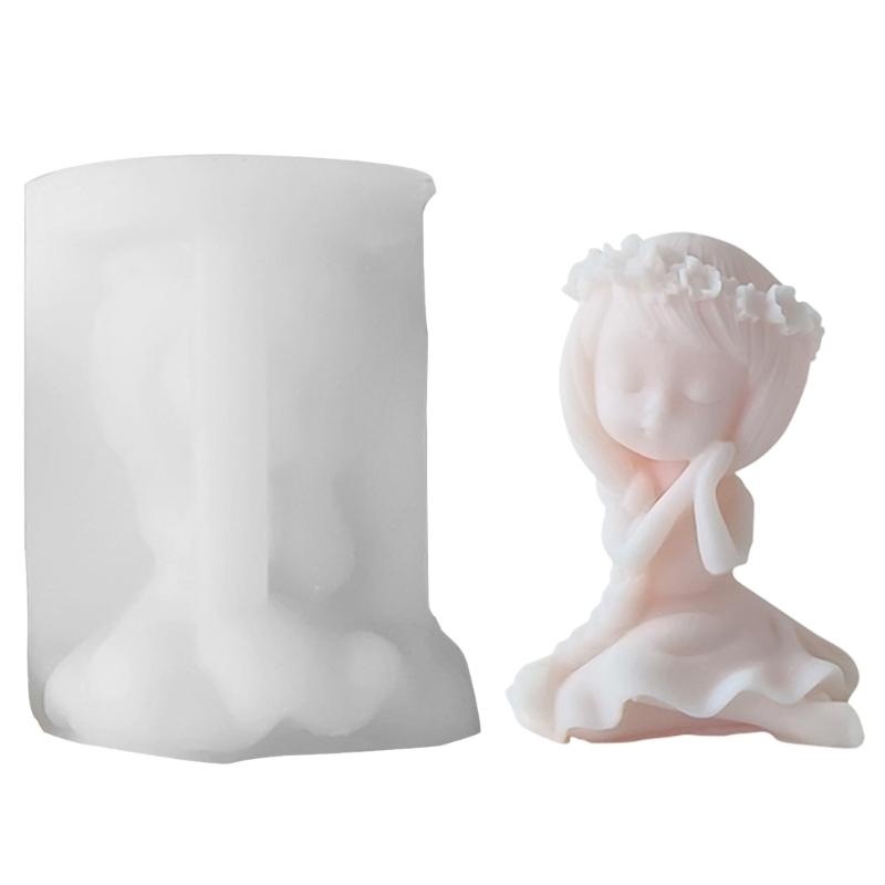 Girl Candle Silicone Mold for Handmade Desktop Decoration Gypsum Epoxy Resin Aroma Candle Mould for Home Decorations
