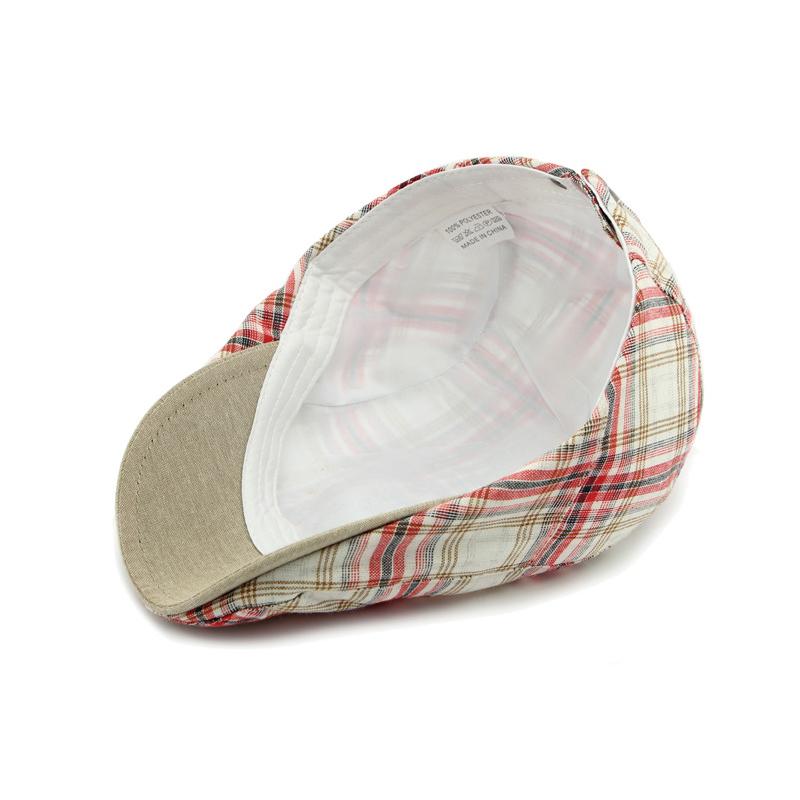 Spring Summer Thin Plaid Beret Women's British Retro Paintsman's Cap Forward Cap Men's Peaked Cap