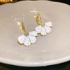 Vintage Drip Oil Floral Earrings: Retro High-End Studs for Women
