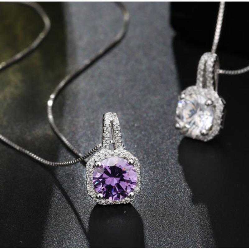 BELLA BOX Pătrat superb colier cu pandantiv elegant pentru femei farmec nunta logodnă pietre prețioase perle lanț claviculă cadouri feminine