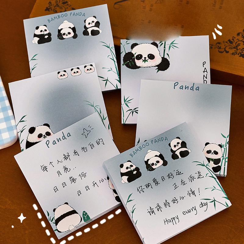 50 Blatt Kawaii Bambus Panda N Mal Haftnotizen Niedliche Cartoon Haftnotizen Tragbarer Notizblock Schulbürobedarf Geschenke
