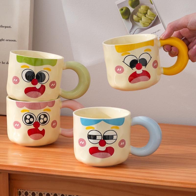 Süße und Lustige Keramiktasse mit Deckel Löffel Studentenwohnheim Milch Frühstückstasse Hochwertige Tasse Haus Kaffeetasse