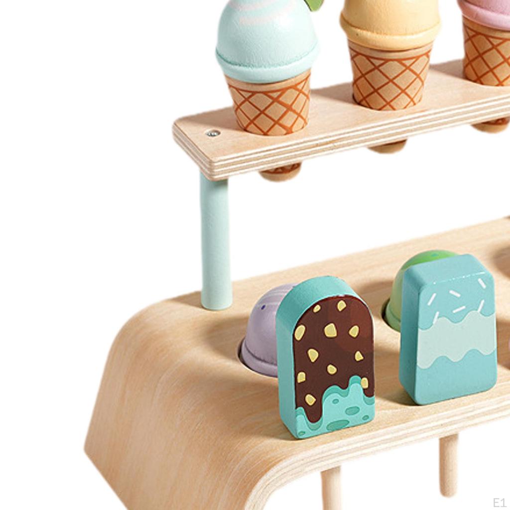 Ice Cream Shop Pretend Play Toy Set Food Toys for Age 2-4 Girls and Boys