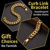 Hiphop 10mm Stainless Steel Curb Chain Bracelet For Men Women Fashion Cuban Link Chain Bracelet Unisex Wrist Jewelry Bangle Gift