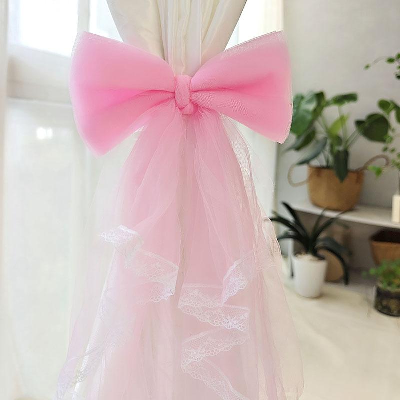 INS Curtain Bow Tiebacks Window Curtains Binding Rope White Window Curtain Strap Bag Decoration Curtain Decor Accessories