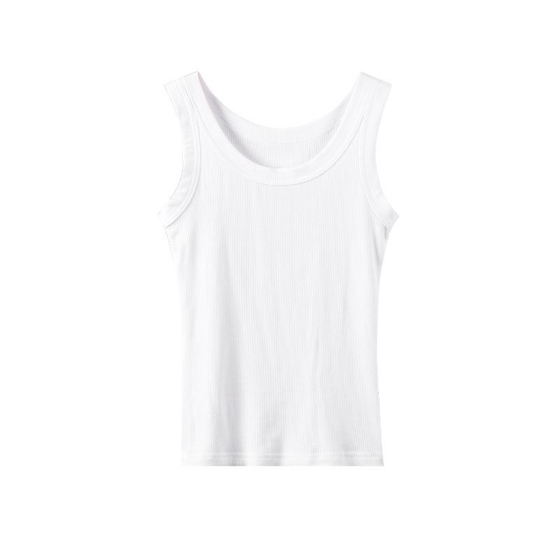 Women's Ribbed Sleeveless Anti-Light Tank Top - Summer Slim Fit Innerwear Camisole