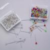 100 buc/Cutie Ace de cusut cu cap de cristal Ace cu perle acrilice Ace cu cap de diamant pentru croitorie matlasare Ace drepte