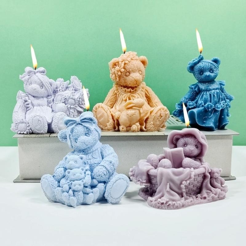 3D Bear Resin Molds Silicone Candle Mold Crystal Epoxy Casting Mold Jewelry Making Pendant Onament Craft Mould Handmade