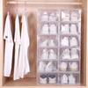 Lot de 6 boîtes à chaussures en plastique pliables, épaisses et transparentes, boîte à tiroirs, boîte empilable, organisateur de chaussures