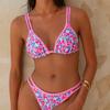 Women’s Printed Double-Strap Tankini Bathing Suit Sexy Low-Waist Bikini Swimsuit, Two-Piece Swimwear