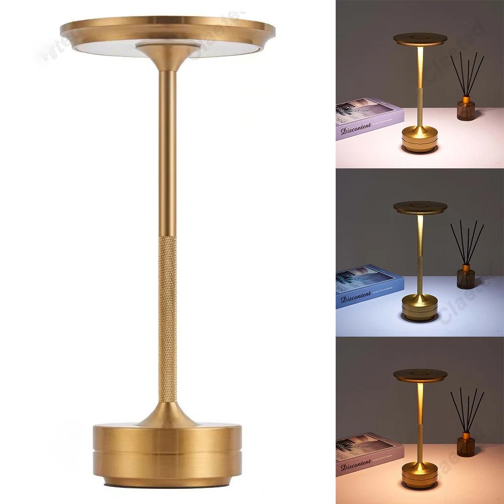 

Large Capacity Rechargeable Alloy Table Lamp for Bedroom Wireless Touch Lamp Camping Candle Creative Desk Lamp USB-C Charging changeable