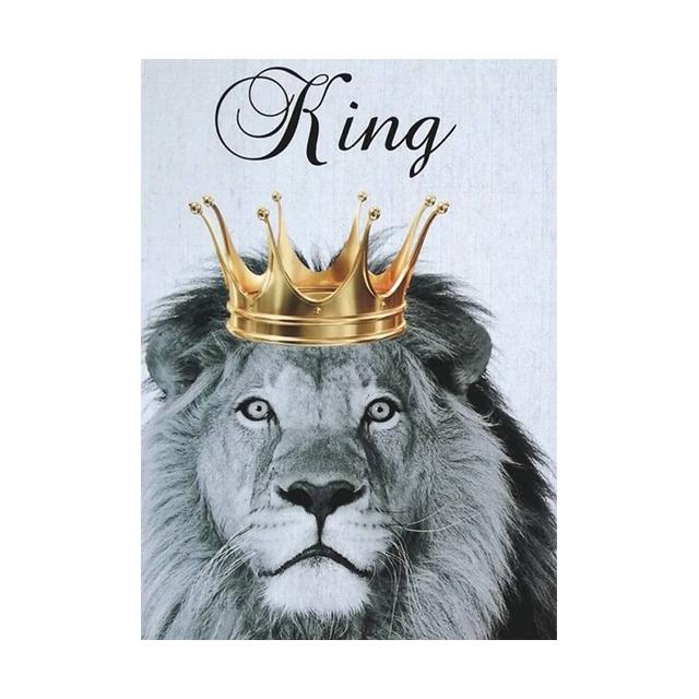 Lion Family Crown Print Canvas Painting Gallery Grade Wall Decor Posters Abstract Animal Autograph Black and White Pictures Gift