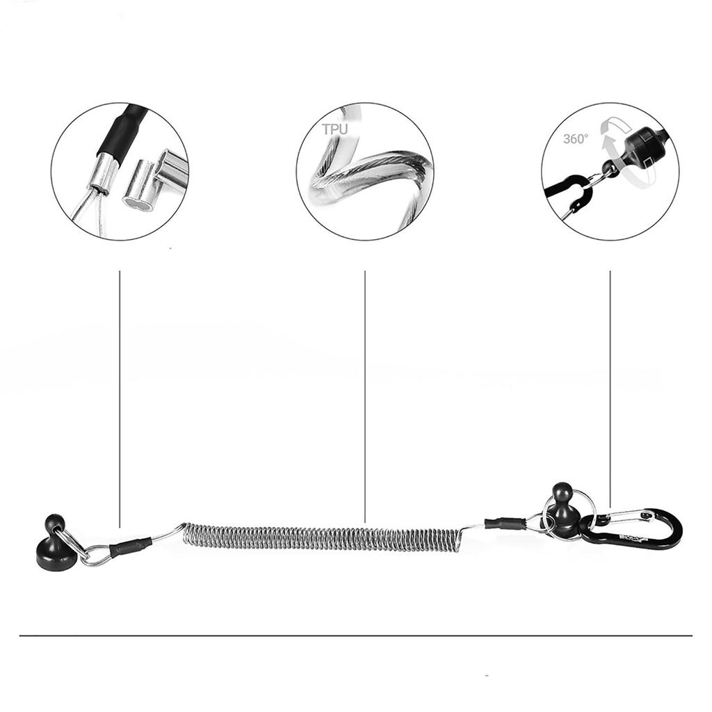 Outdoor-Angeln 1,5m Sicherheitsseil Magnetischer Release-Clip Netzhalter Schnellverschluss Starker Magnetischer Tragbarer Schnallenverschluss