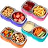 Rozsdamentes acél snack tárolók fedéllel Salátaöntet tárolók 150 ml 2 rekeszes Kis fűszertartók szivárgásmentes szilikon fedéllel