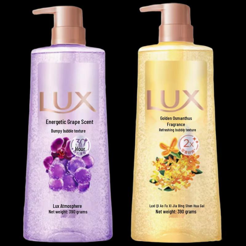LUX Bubble Refreshing Scented Shower Gel 390g+390g
