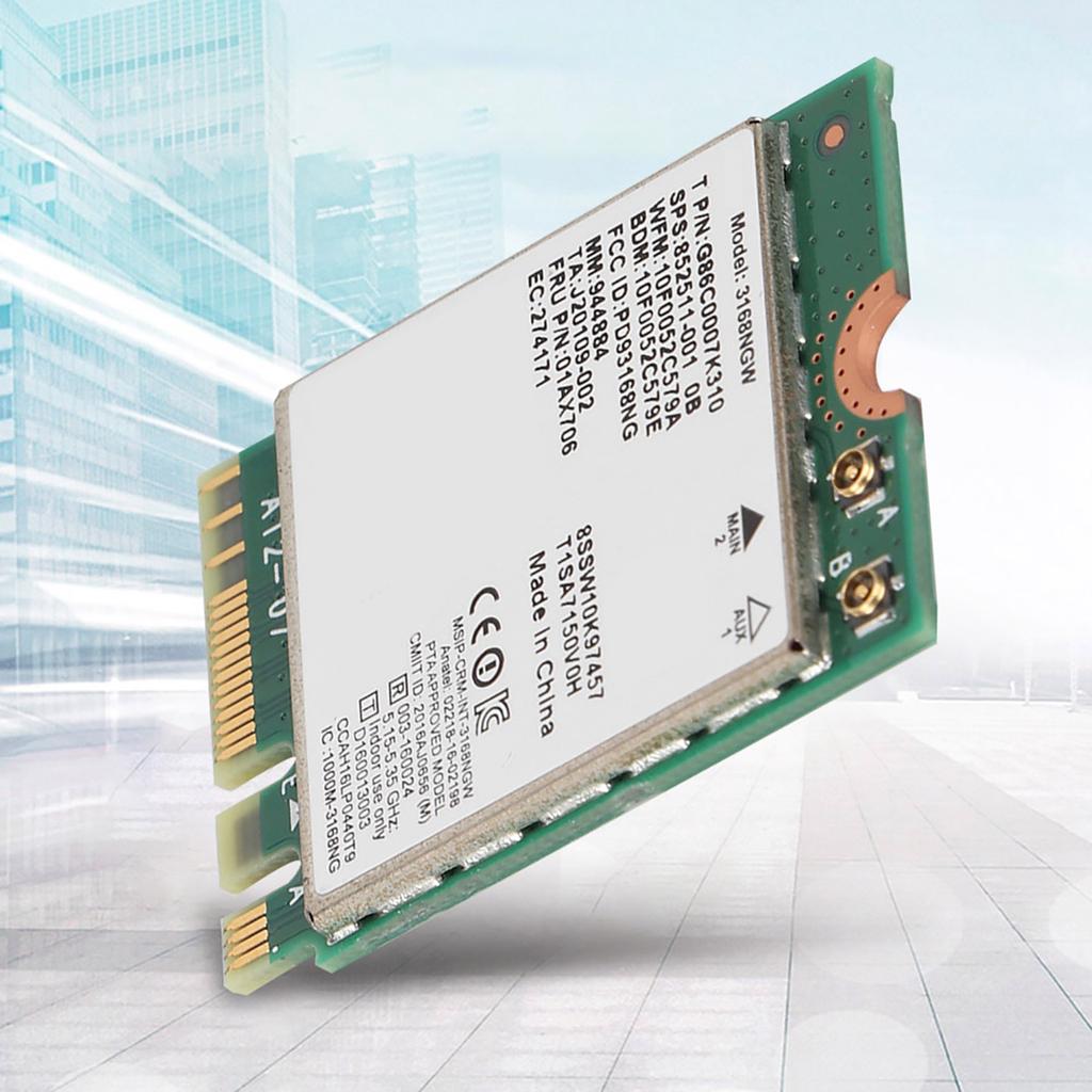 Internet 3168NGW Wireless AC Dual Band Wifi Network Card with Bluetooth 4.2