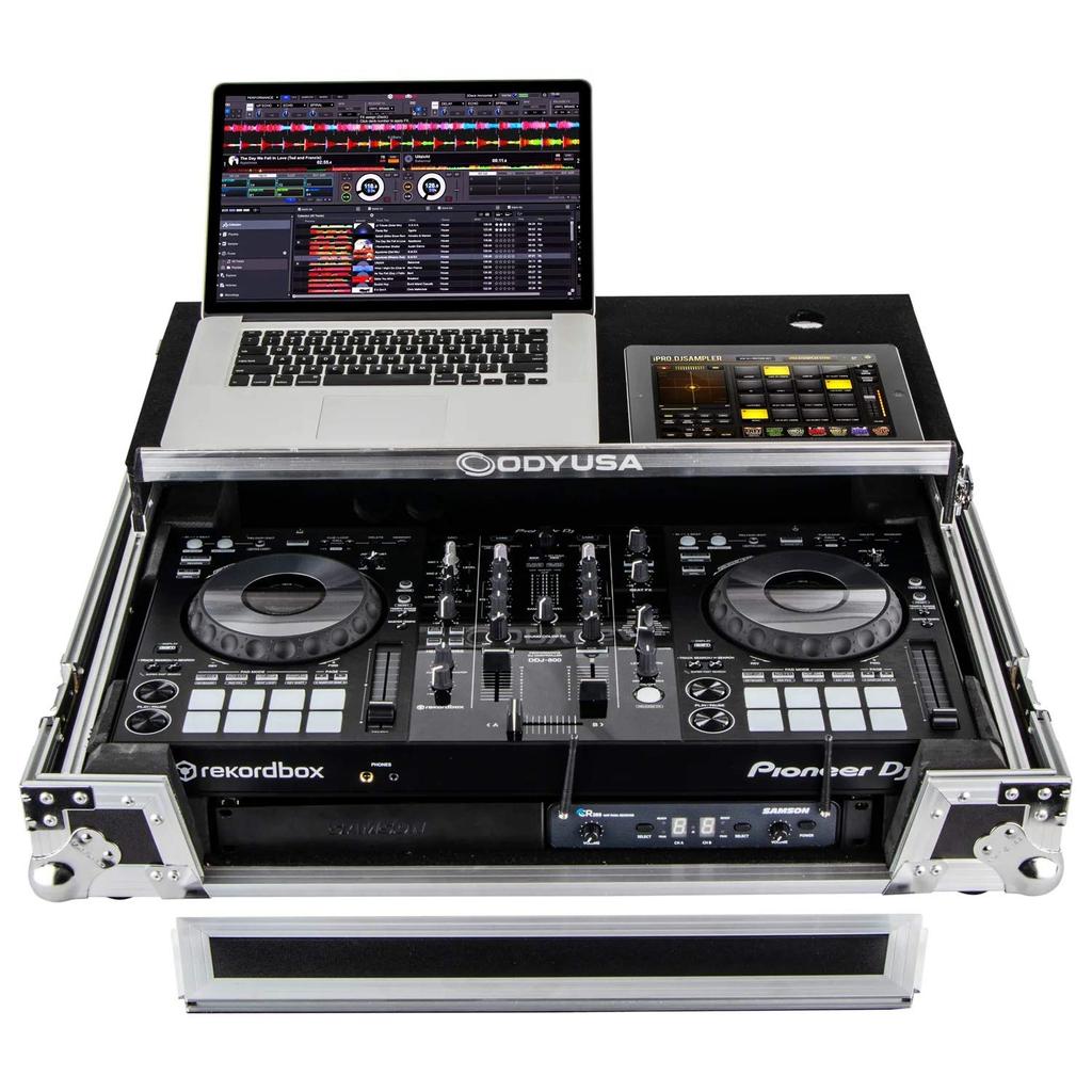 ODYSSEY DJ Controller Case for Pioneer Pioneer Flight Case with Bottom 1U Rack Space and Glide Platform FZGSPIDDJ8001 DDJ-800 DDJ-800