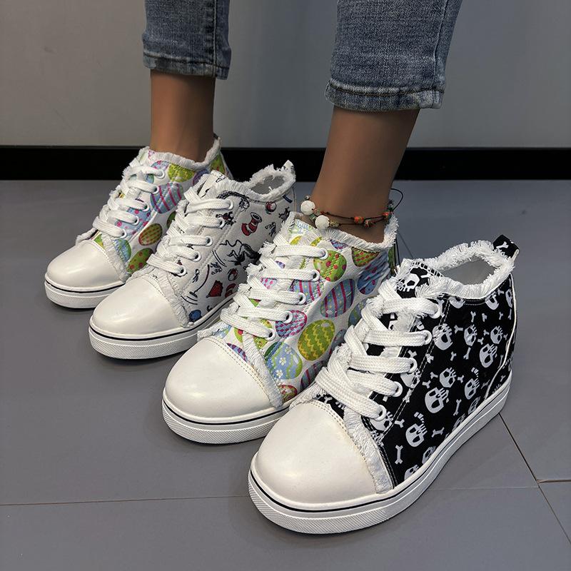 

Height-increasing shoes new thick baseplate shoes lace-up low-top fashion sports and leisure single shoes women 35 білий