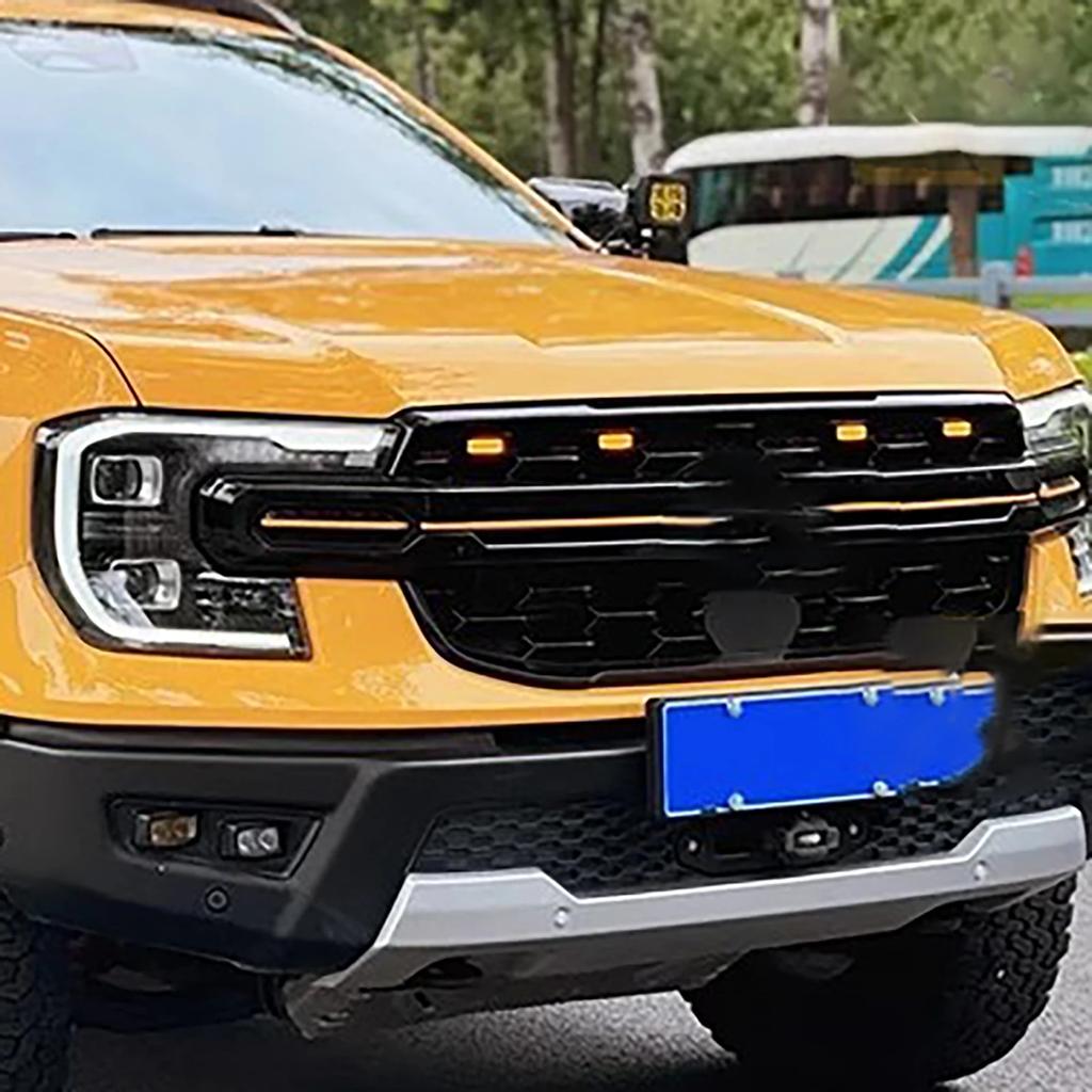 Amber White for Ford Ranger Wildtrack T9 2023 2024 2025 Car Front Grille LED Light Modified Vehicle Daytime Running Lamp