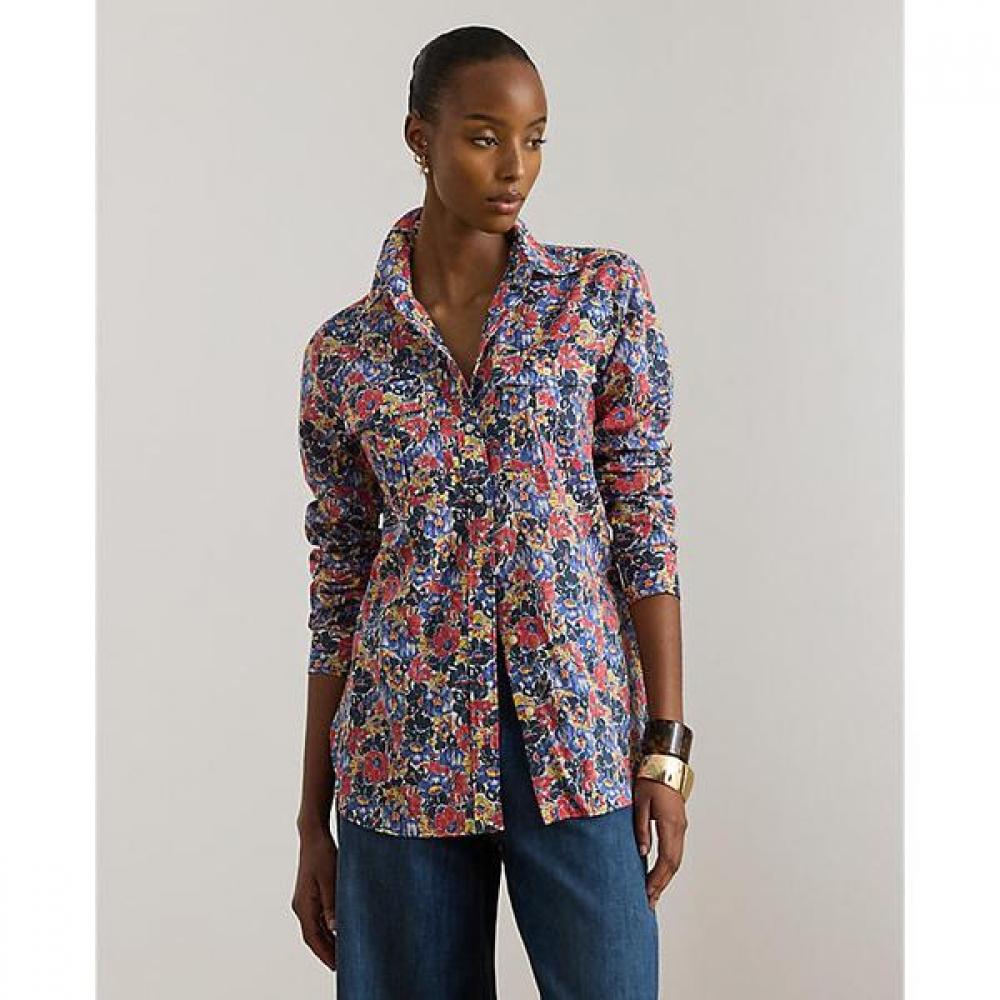 

Рубашка Lauren Ralph Lauren Классический крой Цветочный Хлопковый Войлок Wmlrshts6820543999 XS