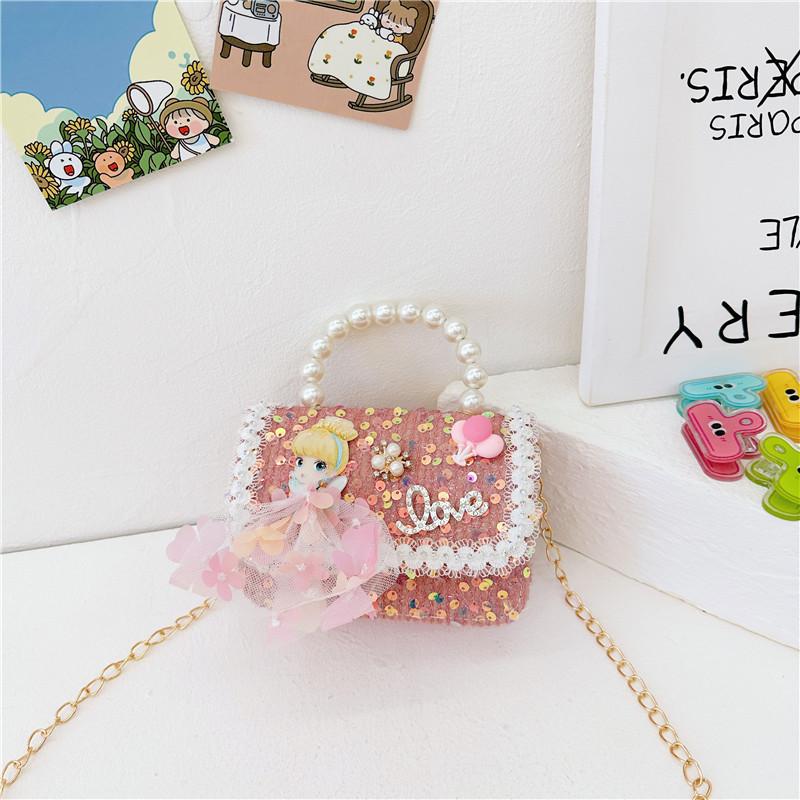 Charming Children's Mini Bag With Soft Polyester Material And Lovely Pearl Accents
