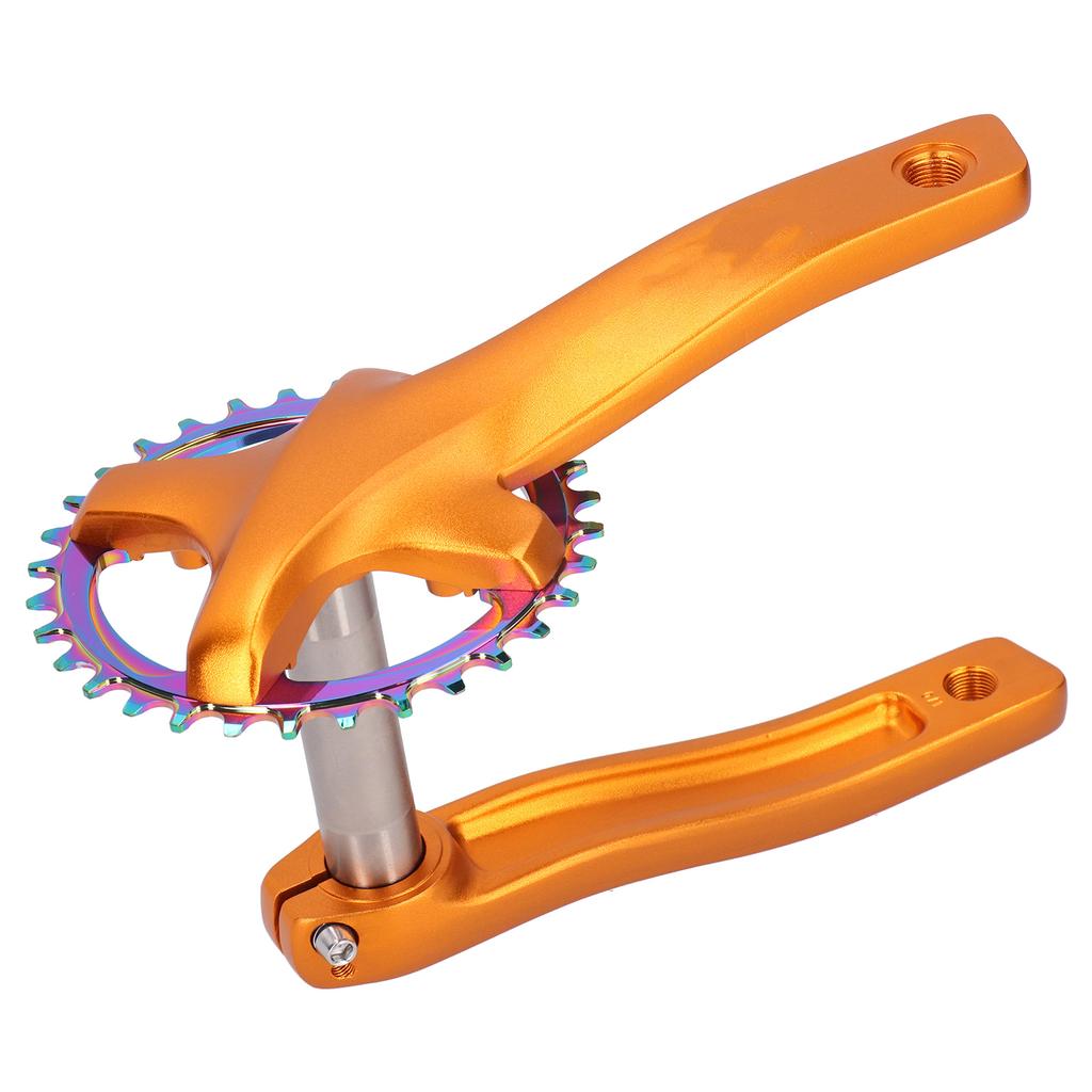 ZK‑22 Bike Crankset with Bottom Bracket 34T Single Speed Crank Set Chainwheel Aluminium AlloyGold