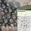 Gold Stamped Snowflake Stars White Christmas Tree Red Bowknot Cute 3D Nail Art Stickers Xmas Lovely Manicure Decals