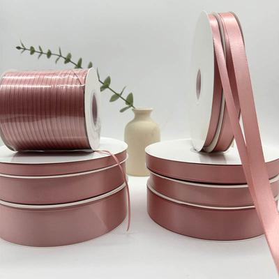 Encrypted Bean Paste Powder Ribbon Gift Box Packaging Dark Pink Webbing Hair Accessories Polyester Belt Baking Ribbon