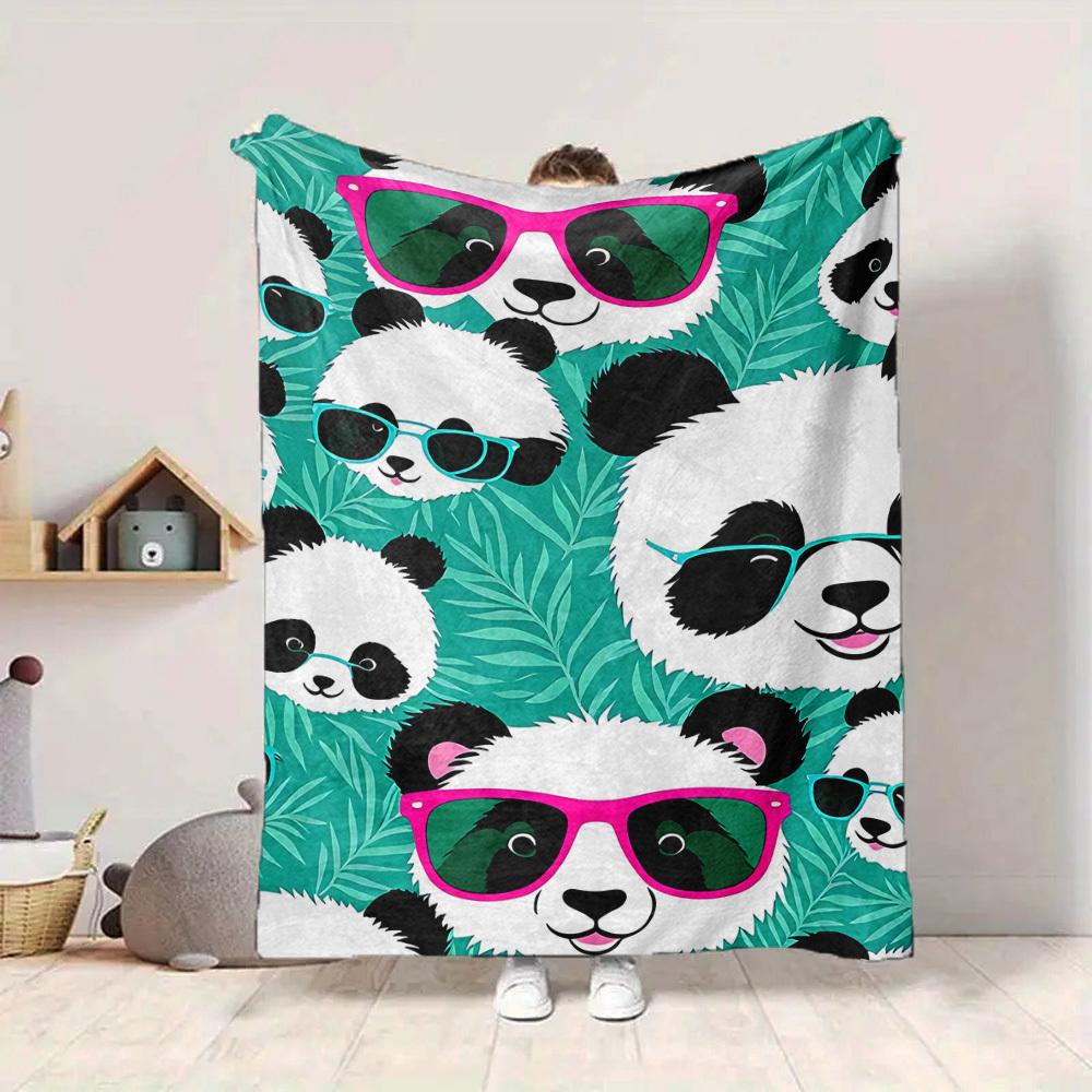 1pc Panda, Sunglasses Blanket Warm, Cozy, And Soft, Suitable for Sofas, Beds, Cars, And Office Use.Perfect for Camping And Travel, Making It a Great G