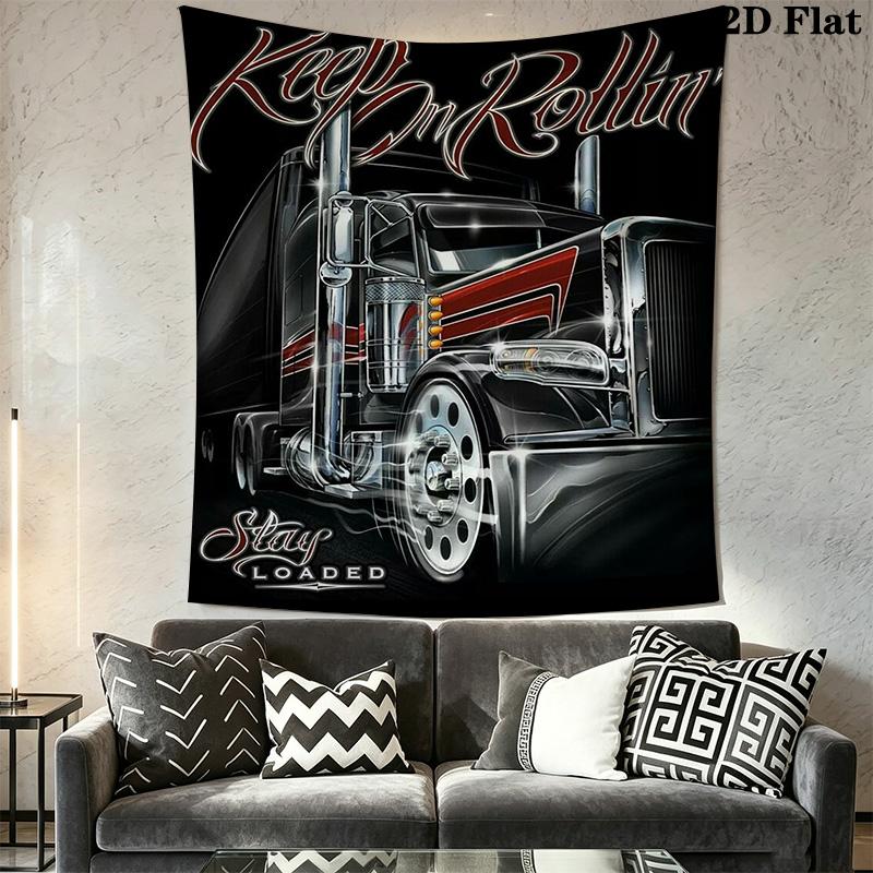 Truck Pattern Home Decor Tapestry, Wall Hanging, Decorative RV Wall Cloth.MGT0918331