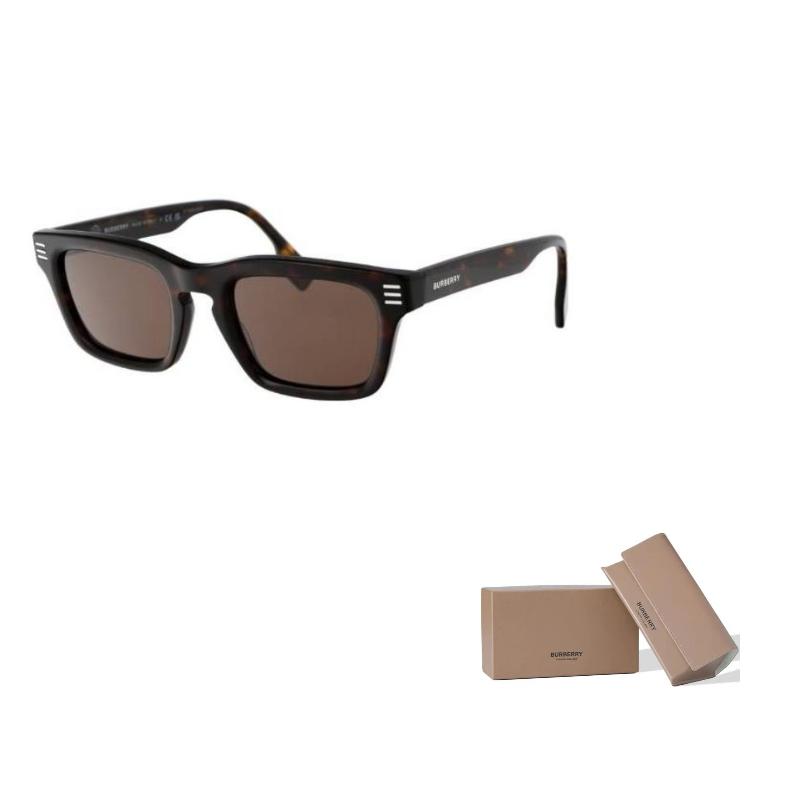 Burberry Temple Logo Acetate Irregular Sunglasses Men's Tortoiseshell