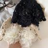 Flowers Beret Cap Lace Hand Woven Yarn Cap Casual Skullies Hat  Autumn