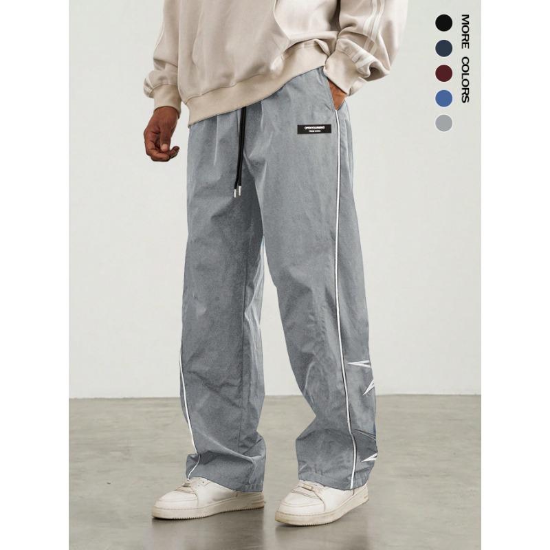 

Повседневные брюки мужские новые весна-лето ретро вышитые прямые брюки 8 XXL светло-серый