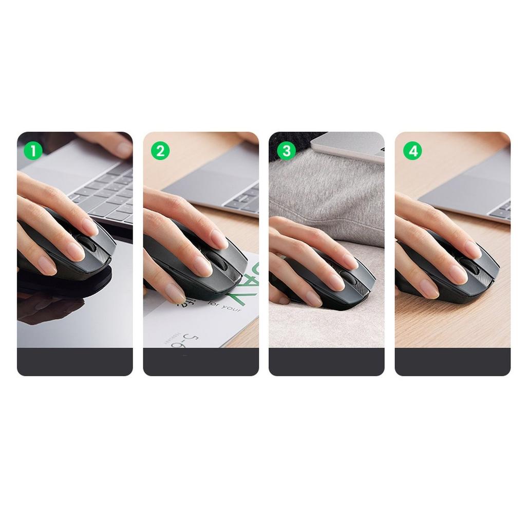 Ugreen MU006 Dual-Mode Wireless Mouse – 2.4GHz USB/Bluetooth 5.0, 4000 DPI Precision, Black