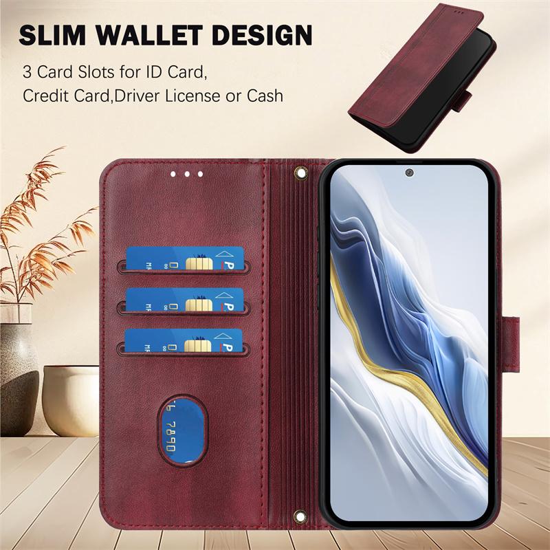 Casing For Realme C11 2021 C12 C15 C17 C20 C21 C21Y C25 C25S C30 C30S C55 4G Leather Wallet Pocket Card Slots Flip Case Cover