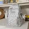 Schoolbag Starlight Fog Ash Low Saturation Polka Dot Star Backpack Junior High School Student Light Commuter Large Capacity School Bag Women's 