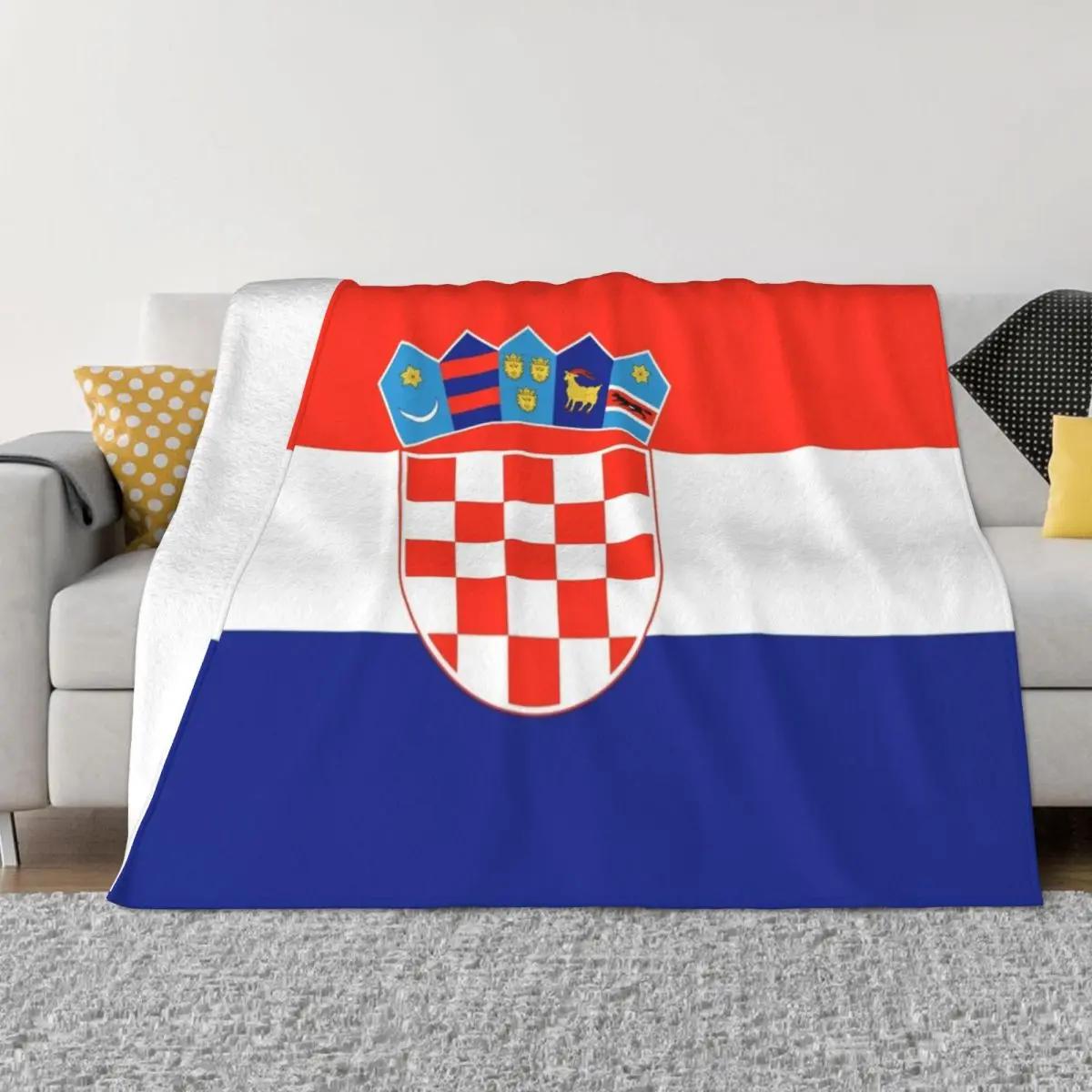 Croatian Flag Print Throw Blanket Fluffy Soft Blankets Cute Blanket Blankets For Baby Beautiful Blankets 30x40in