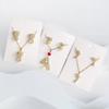 New Cute Zirconia Animal Bear Dolphin Leopard Dog Pendant Necklace Set Girls Anti-Allergy Earrings Holiday Party Gift Wholesale