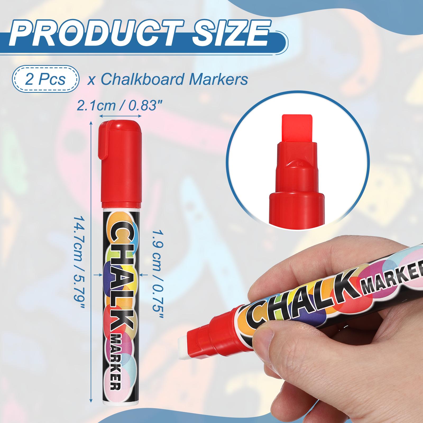 2/4Pcs Liquid Chalk Marker Pens 10mm Chalkboard Markers Dry Erase Chalk Pen with Erasable Wide Fine Tip Wet Erase for Blackboard