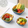 Multi-functional Double-layer Drain Basket Set for Washing Vegetables and Fruits - Available In Six or Eight Pieces for Kitchen or Living Room Use.