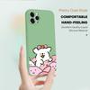 Cute Bow Puppy Phone Case for iPhone 15 14 13 12 11 Samsung Galaxy A12 A52 S24 S23 Xiaomi POCO Redmi Soft Square Liquid Silicone Cover Casing