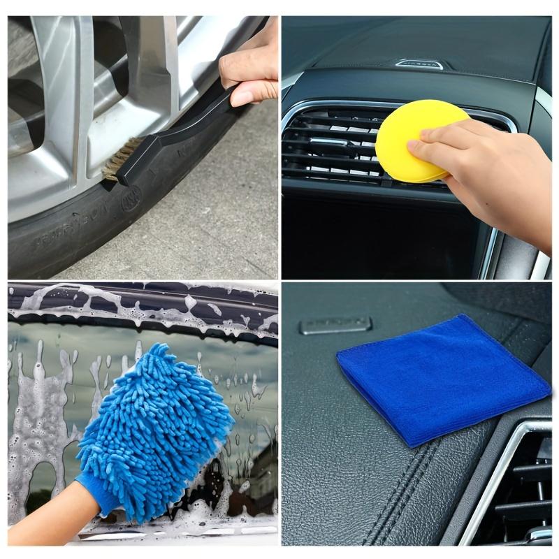 Amazon16Car Cleaning Brush Set Car Wheel Brush Tire Detail Brush Wire Brush Fiber Towel Gloves