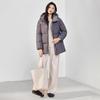 HSTYLE Women's Mid-Length White Duck Down Hooded Puffer Jacket