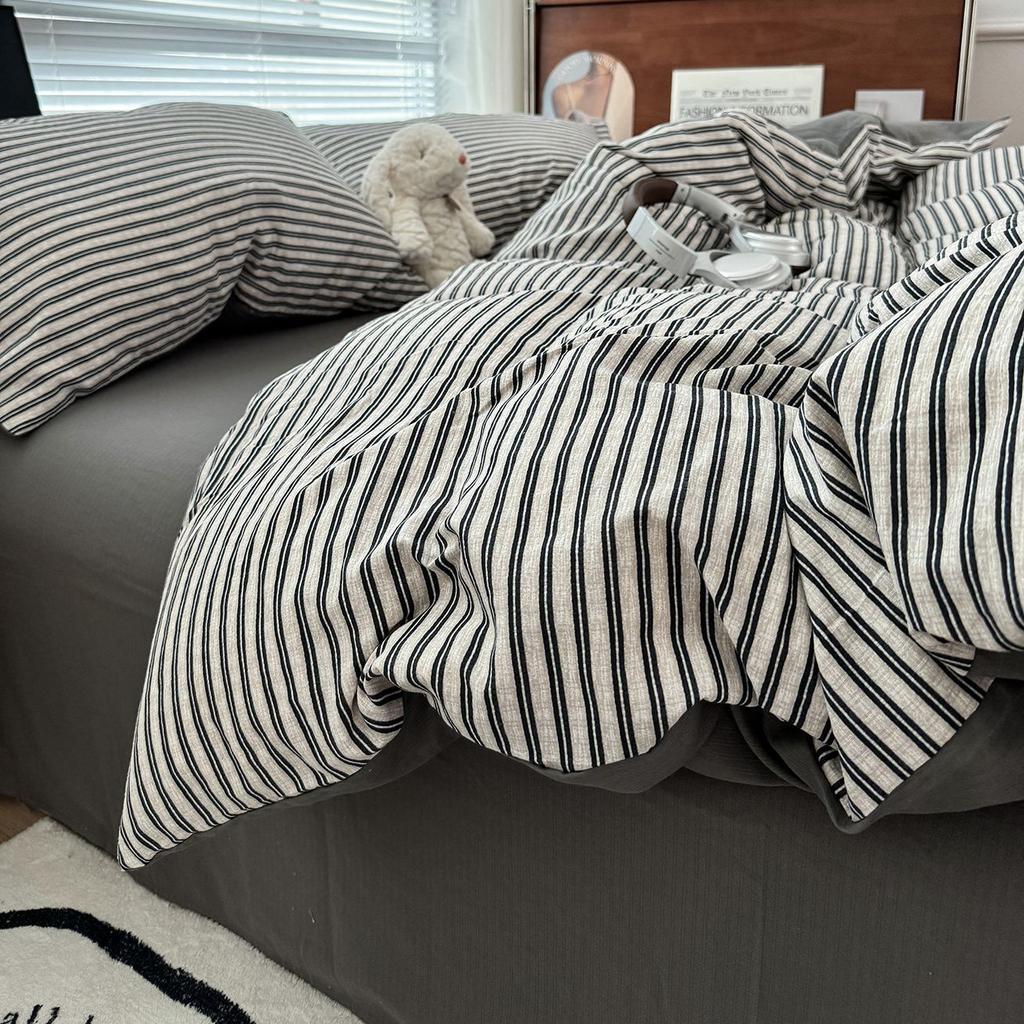 Duvet Cover Set  A-class Ultra Soft Jacquard Double-layer Yarn Washed Cotton Bedding Set  Floral Bed Sheet