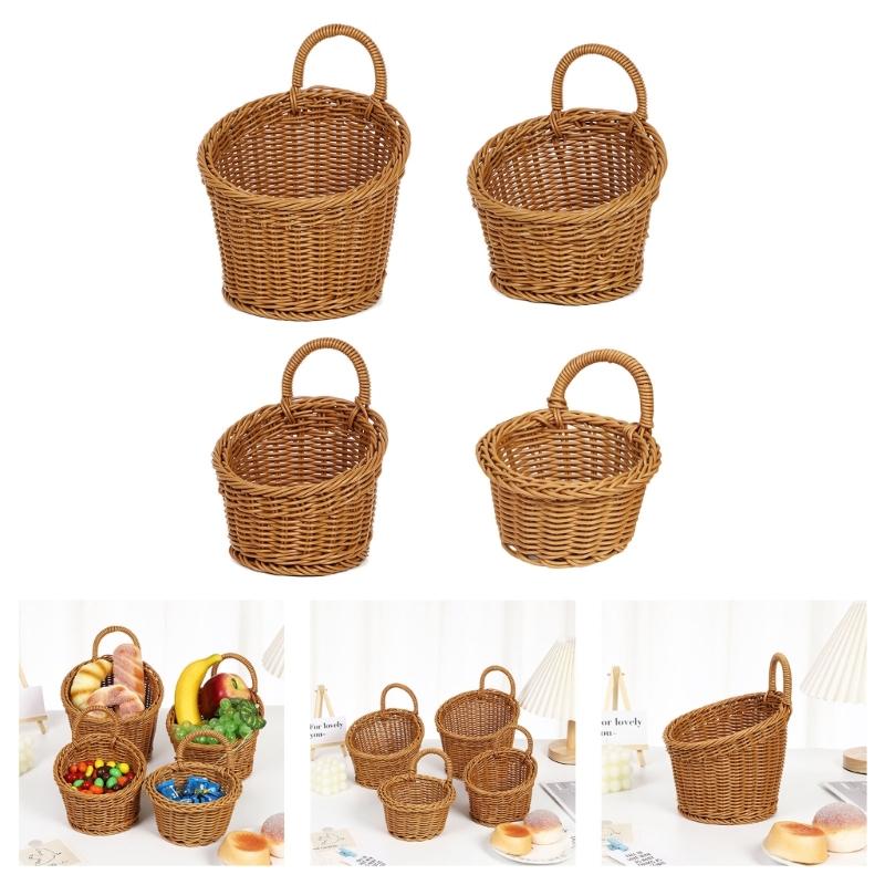 Vintage Wall Mounted Storage Basket Decorative Hanging Organizers For Homes With Sturdy PP Plastic Construction