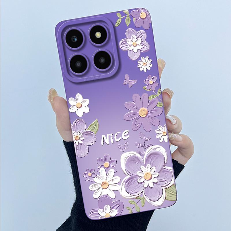 For Honor X6a X6b X6c X6 X6s Case Simplicity flower Soft Silicone Cover For HonorX6a X 6B X6 b Shell Lens Protective Phone Funda