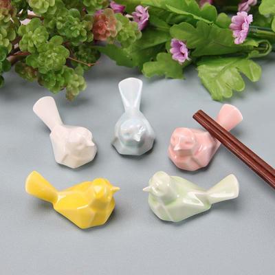 Ceramic Bird Chopstick Rest Holder High Temperature Resistance Handcrafted Pen Holder Small Ornament Bonsai Pot Plants Kitchen Decor