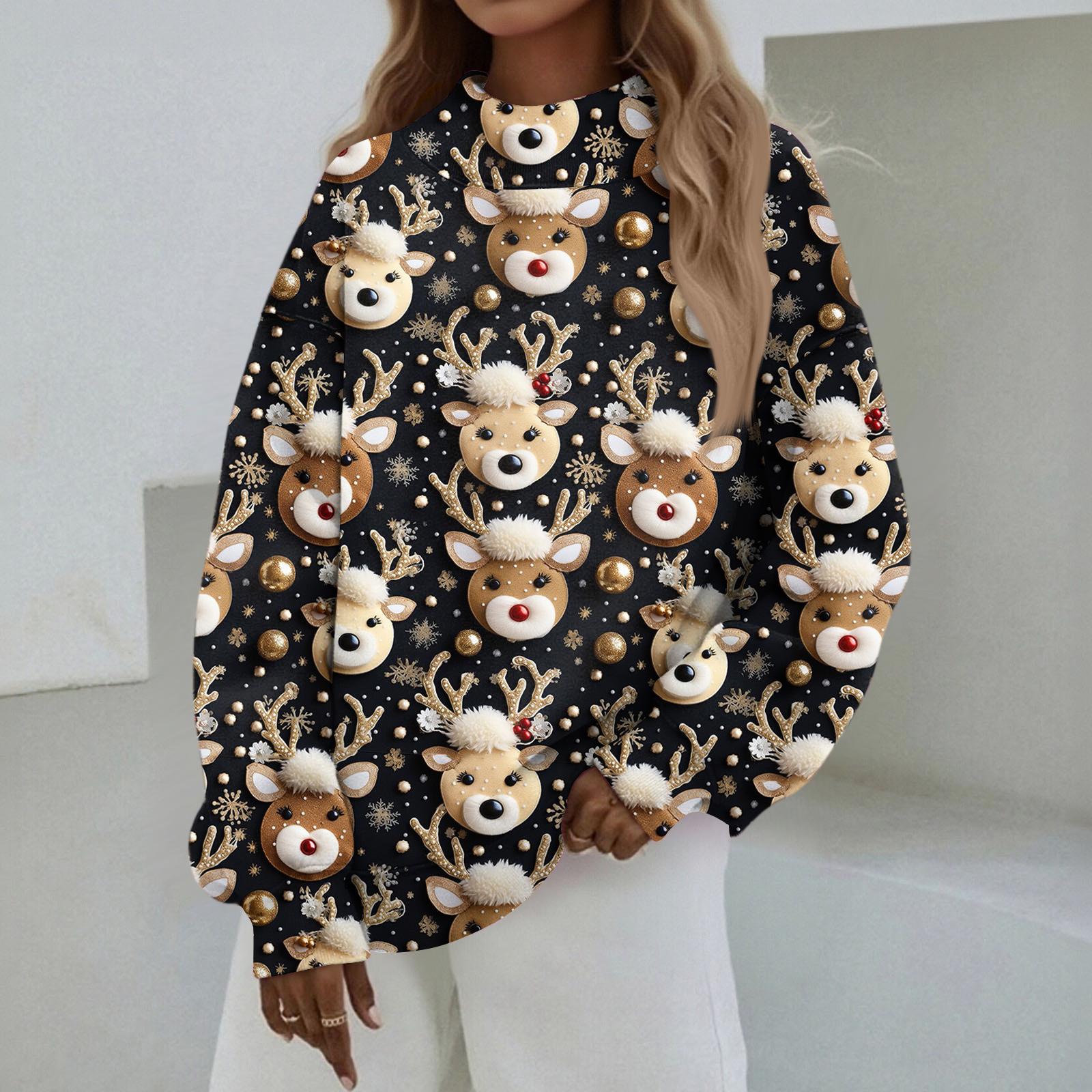 

Mock Neck Sweatshirt Women Fall Comfort Oversized Sweatshirt Dressy Pullover Sweatshirts No Hood Cozy Turtleneck Tops L чорний